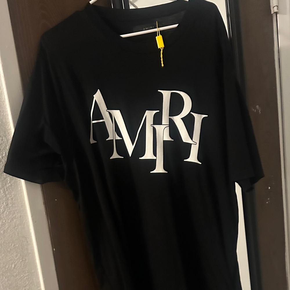 AMIRI Black Tee with White AMIRI Logo